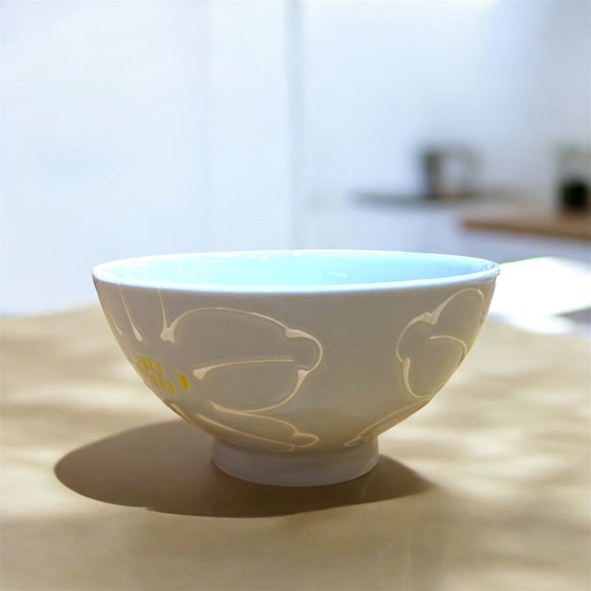 飯茶碗 花 ムラサキ