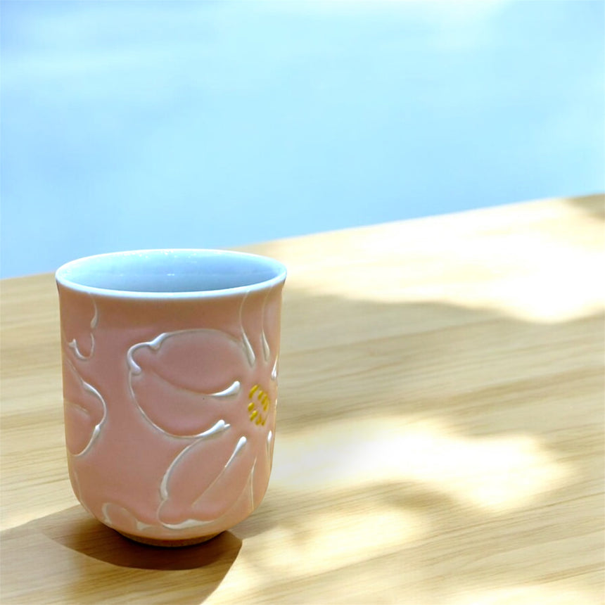 湯呑 花 ピンク