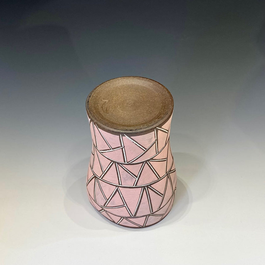 Tasse à bière carrée incrustée de ligne ronde en forme de fraise rose