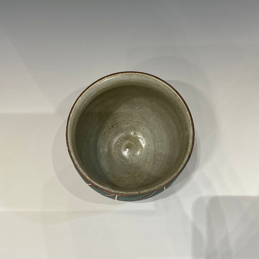 彩色線象嵌湯呑 グリーン