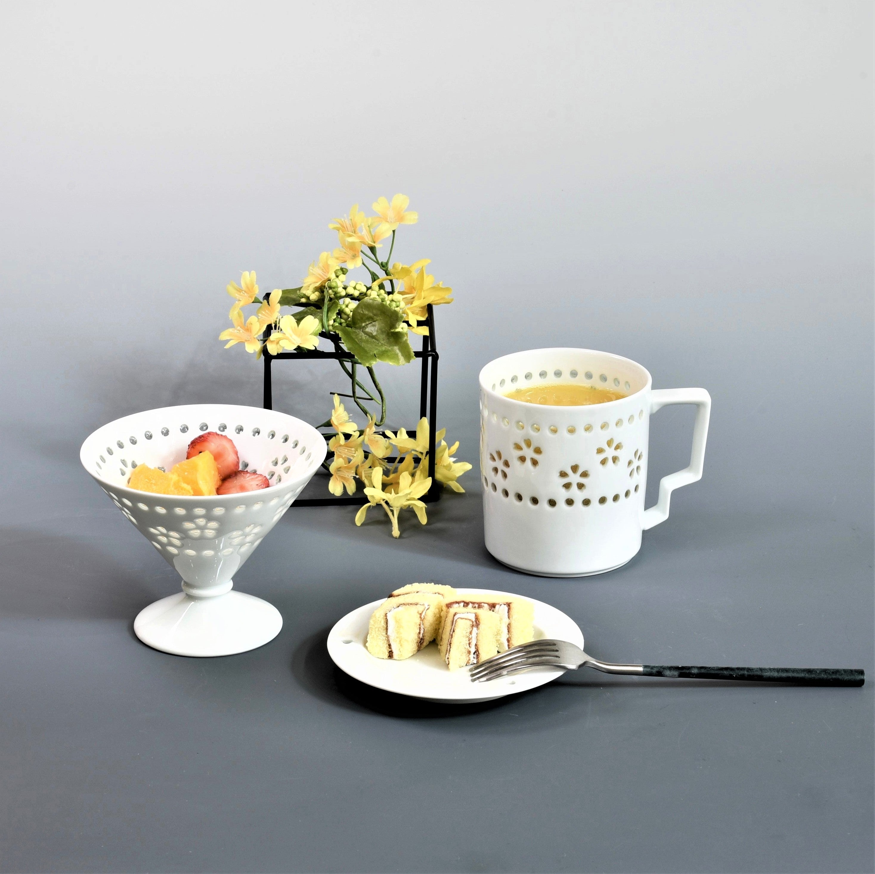 Tasse en forme de fleur en cristal
