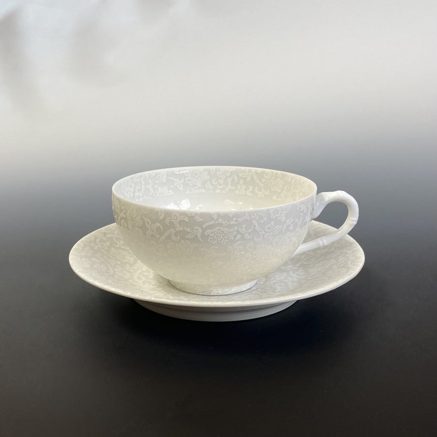 薄づくり カップ&ソーサーセット(ボタン唐草)