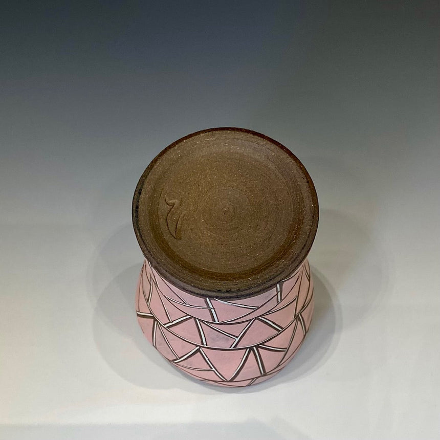 Tasse à bière carrée incrustée de ligne ronde en forme de fraise rose