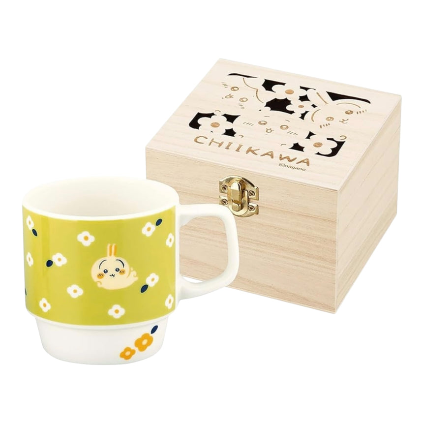 ウサギ　マグカップ　緑（木箱）