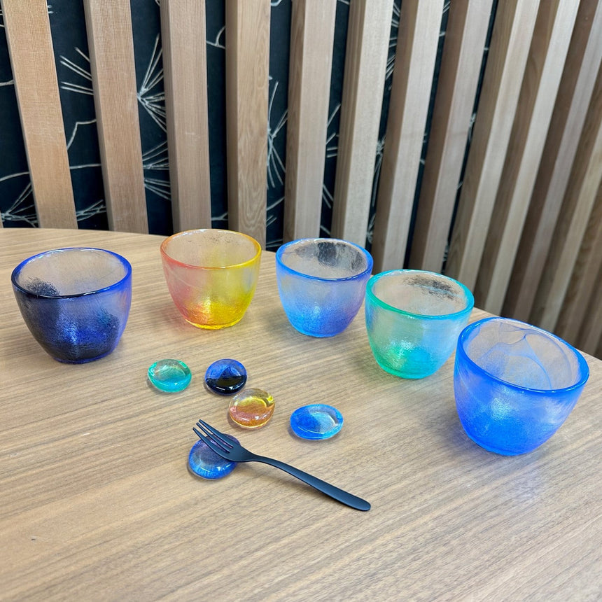 Colorful glass blue