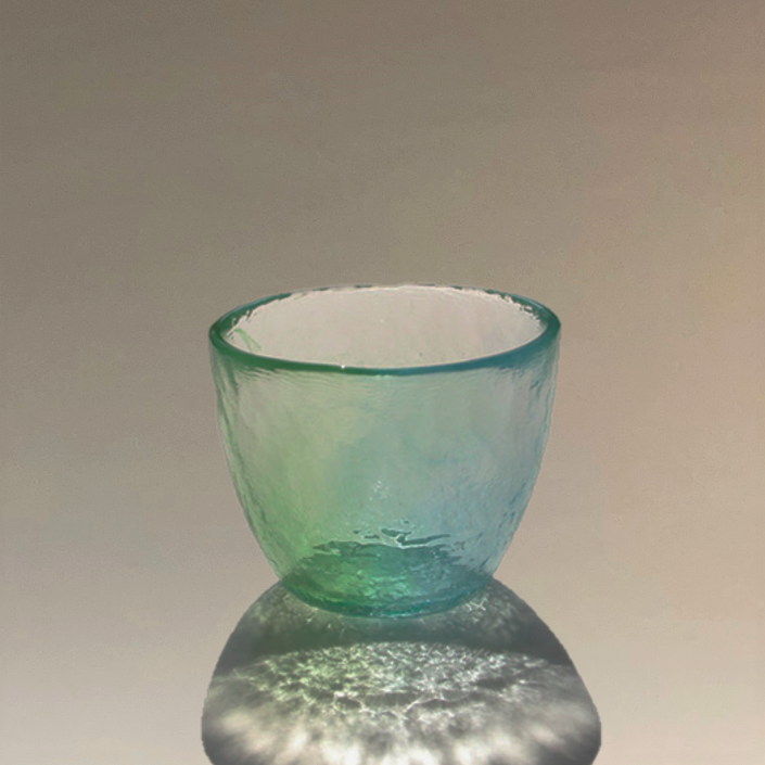 Colorful glass blue green