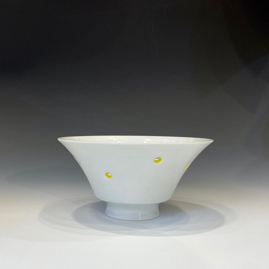 Crystal aqua bowl yellow