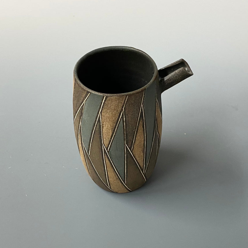 Line inlaid cold sake cup
