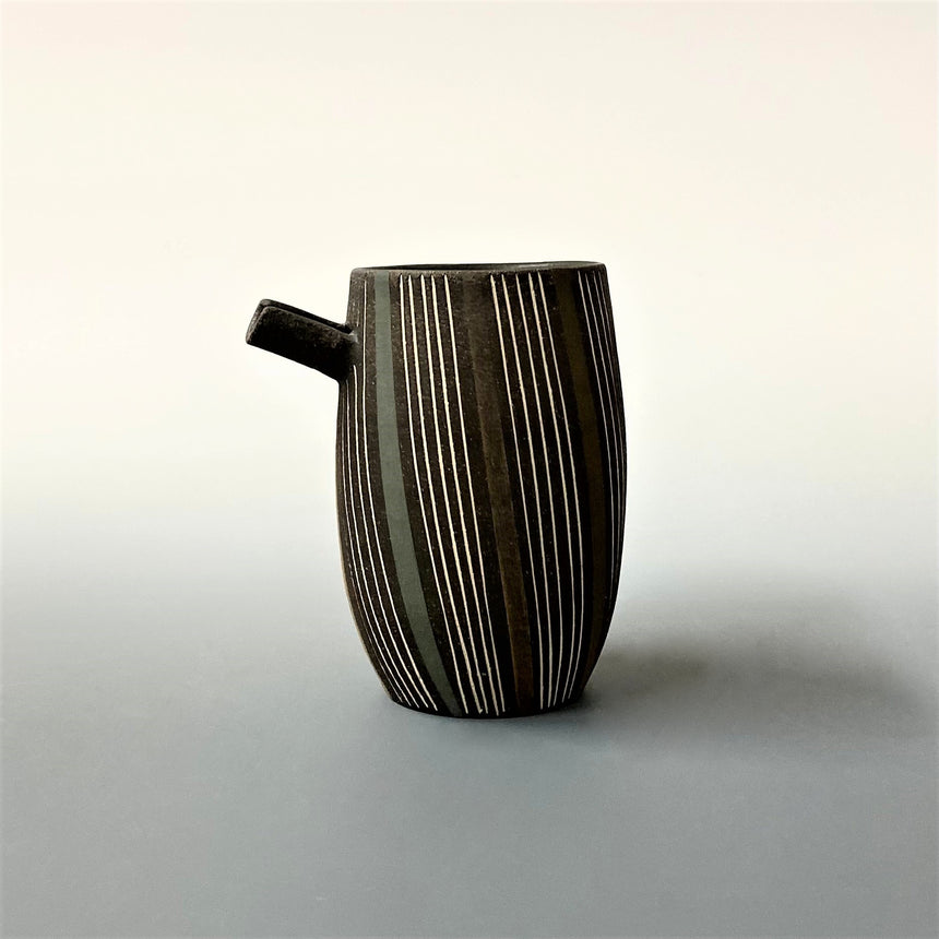 Line inlaid cold sake cup