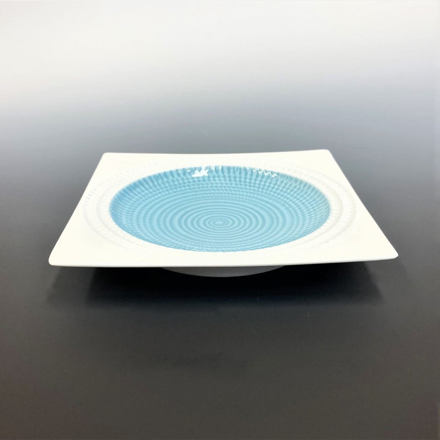 Blue spread rounded plate S