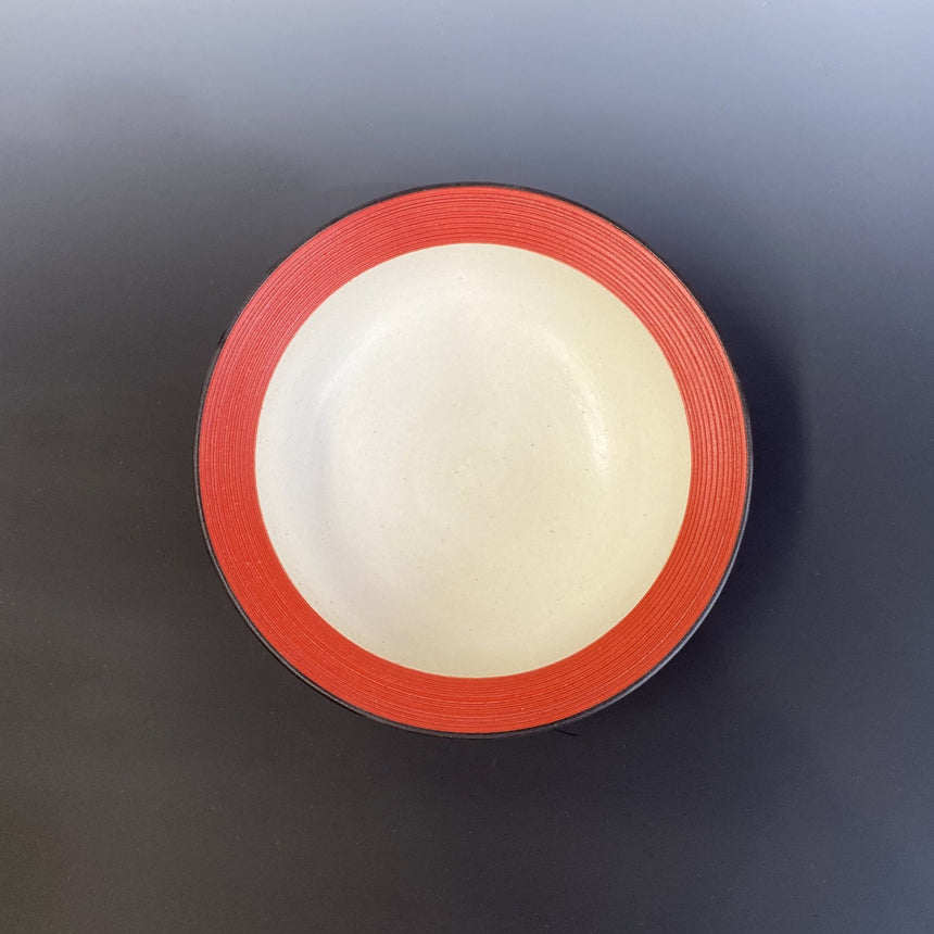 Red soup bowl (inner white)