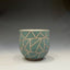Colored line inlaid teacup green