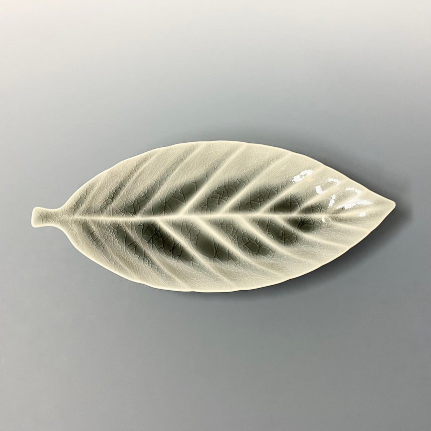 Leaf plate S gray